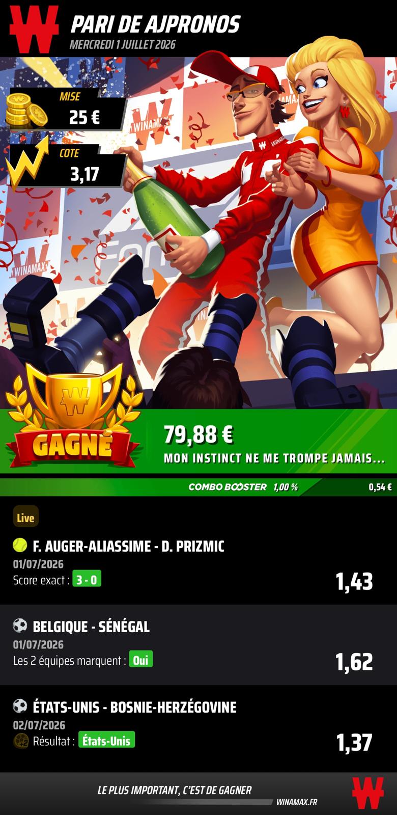 Prono du 1 juillet
