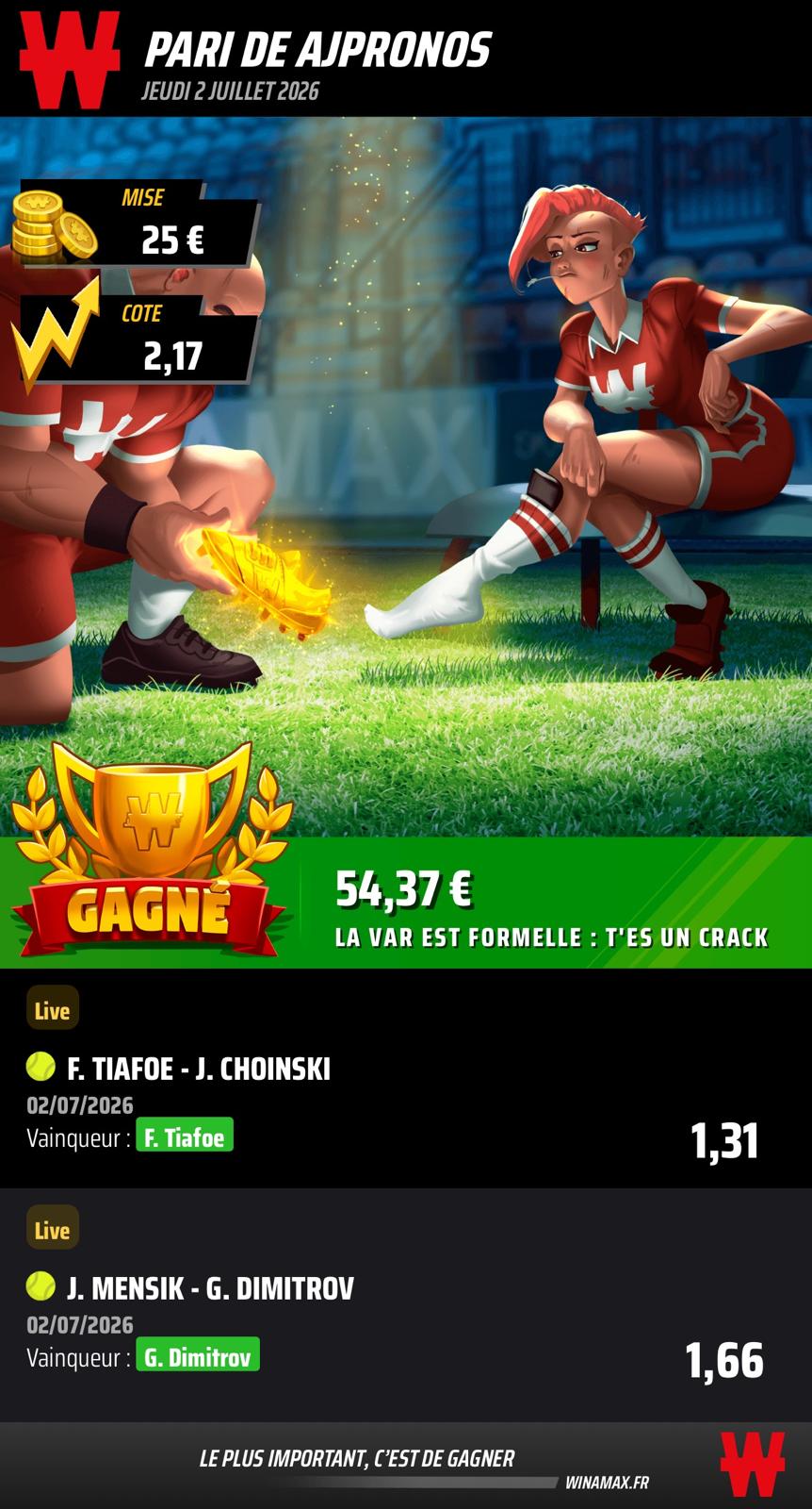 Prono du 2 juillet