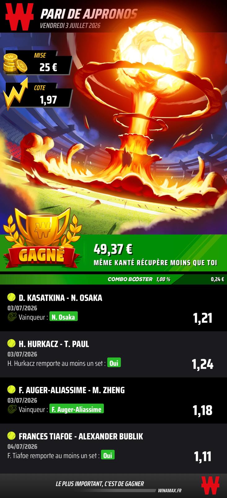 Prono du 3 juillet