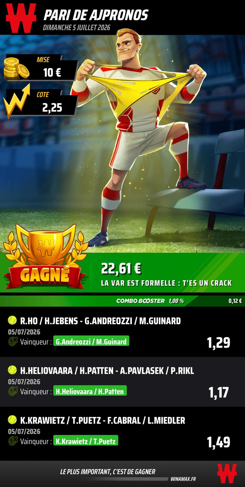Prono du 5 juillet